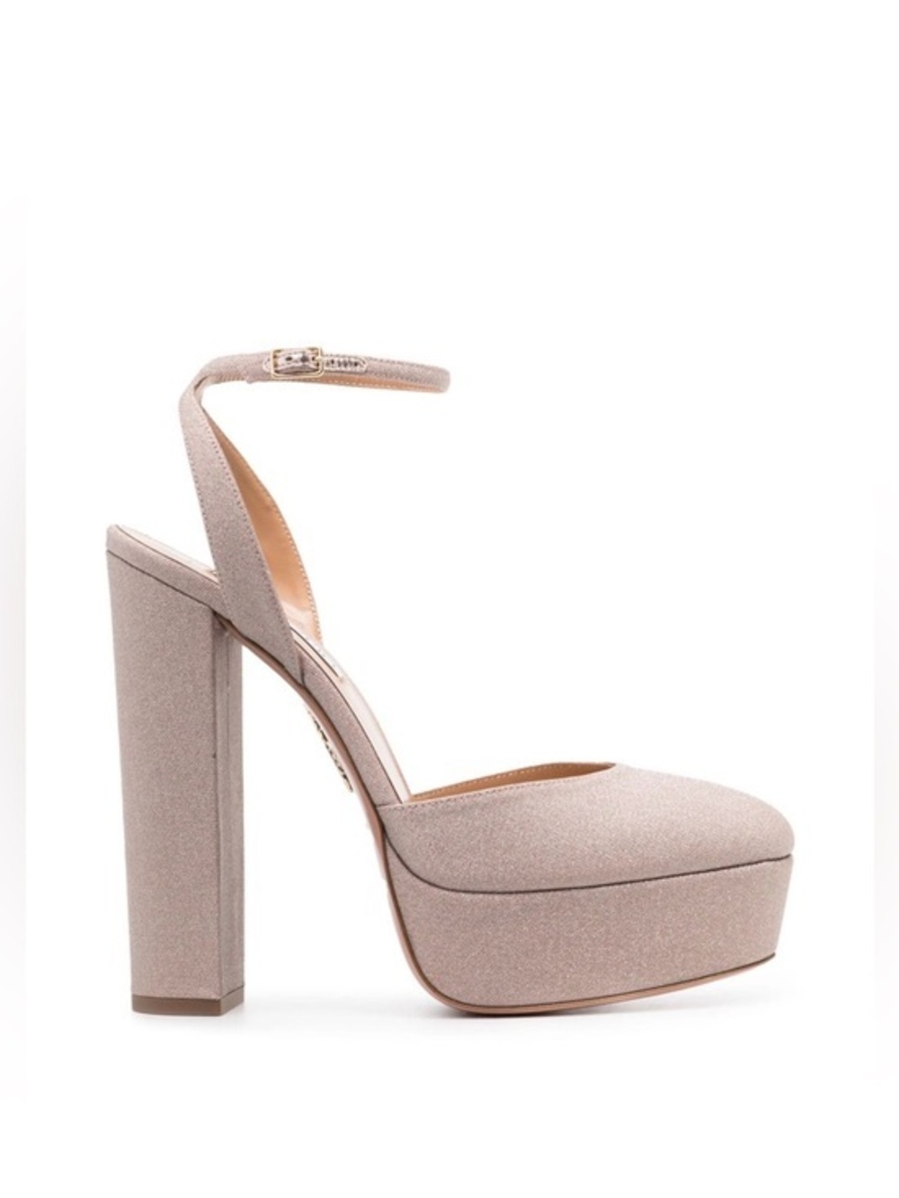 AQUAZZURA So High 140MM Plateau Metallic Pumps Size 39